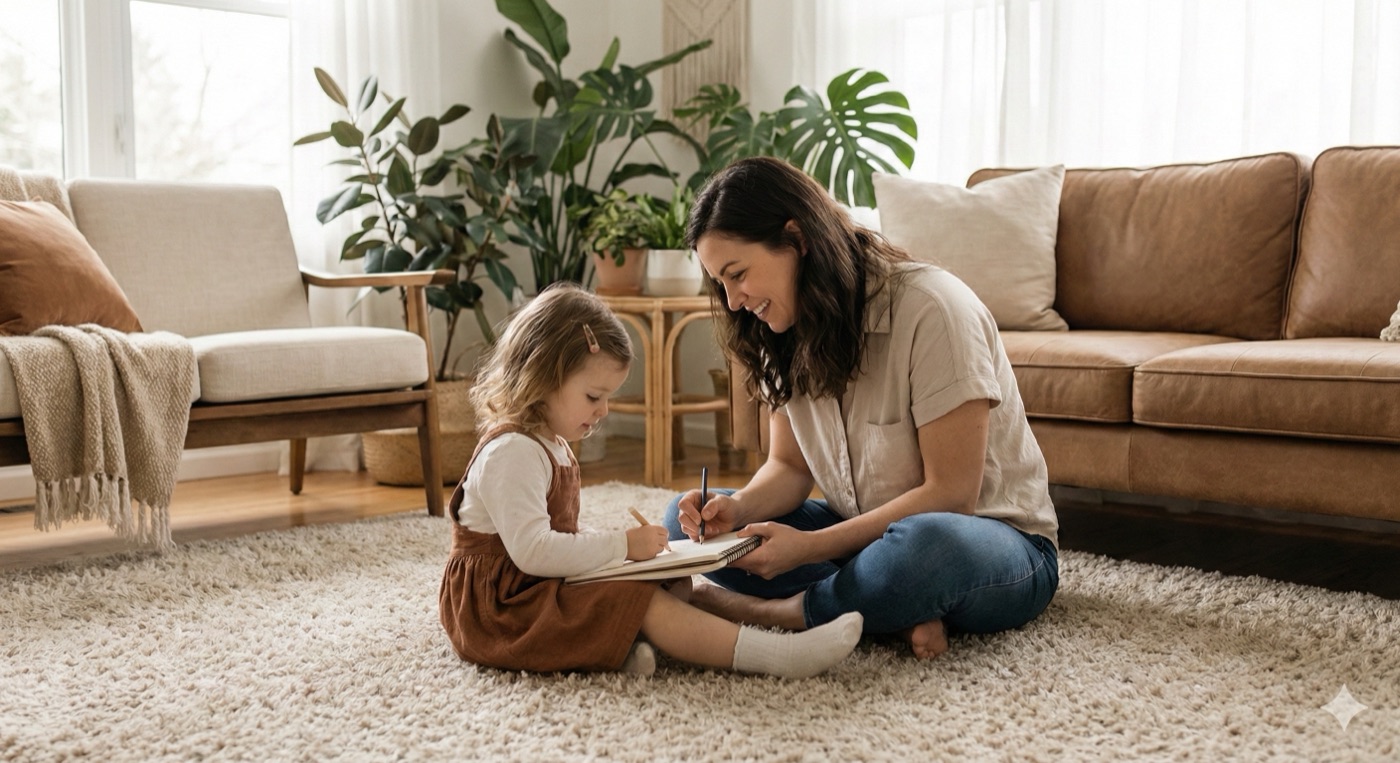 Madre e hija en momento de conexión
